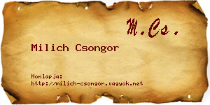 Milich Csongor névjegykártya