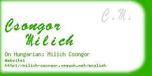 csongor milich business card